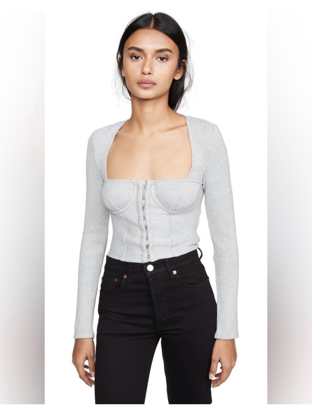 Jonathan Simkhai Ribbed Bustier Top